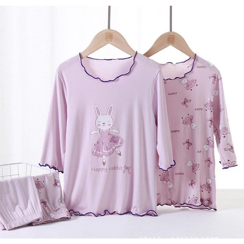 Baju tidur bunny ungu / baju tidur rabbit putih / baju tidur anak / baju tidur anak perempuan / baju