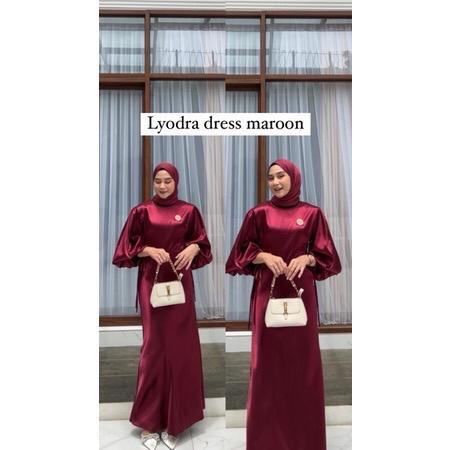 Aurora Dress Silk Premium Long Dress Tali Pinggir Dress Kondangan Wanita