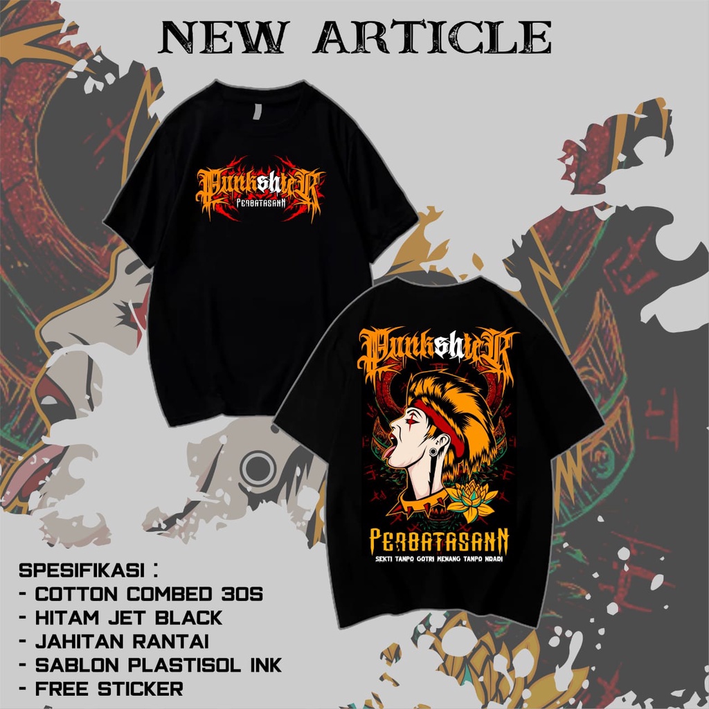 Kaos Punkshter Perbatasan Sablon Plastisol