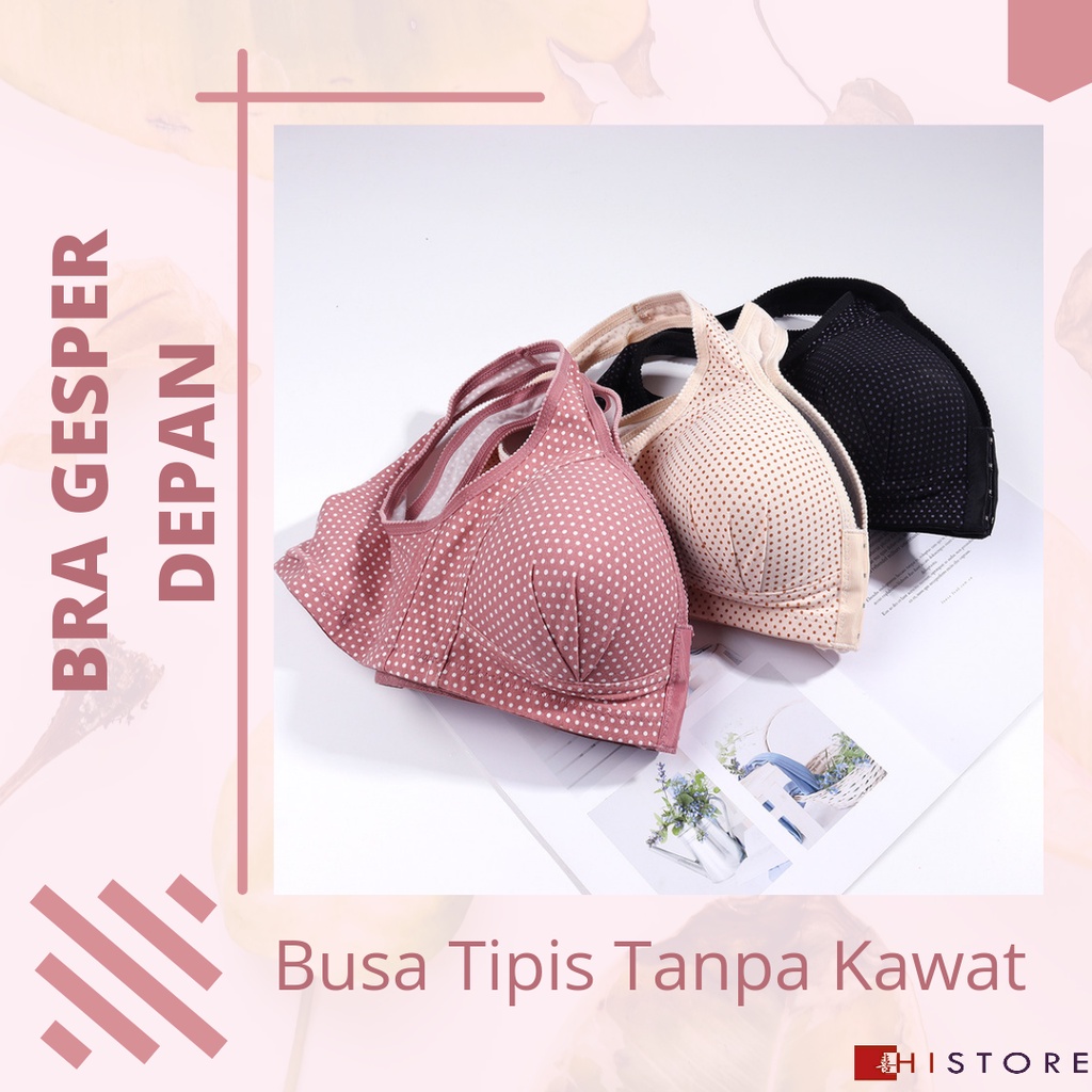 [HI] Bra Wanita Seamless Push Up Gesper Depan Kancing Depan Busa Tipis Tanpa Kawat Elegan 399