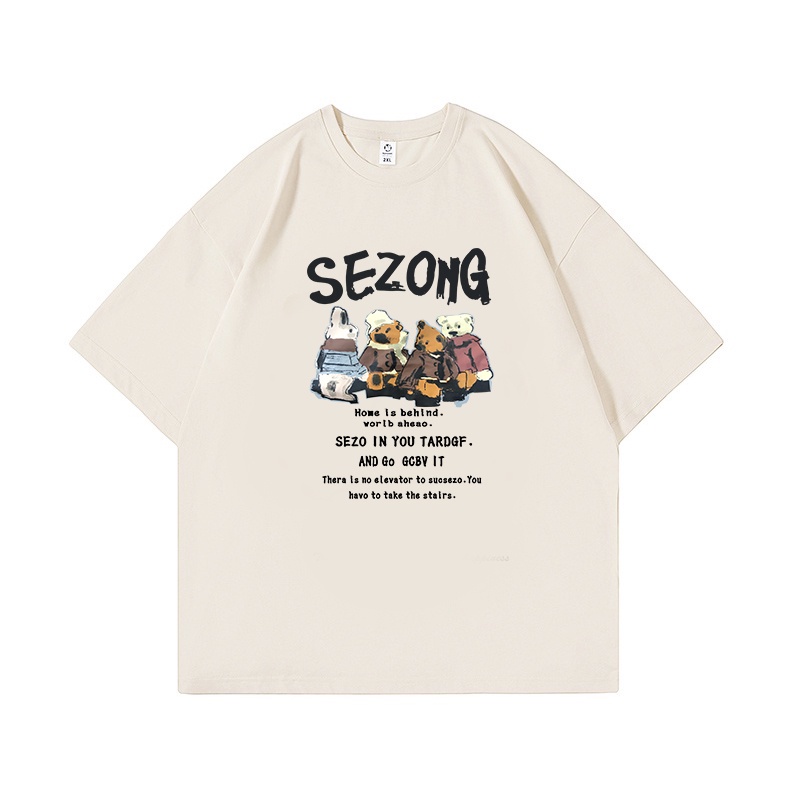 kaos korea wanita oversize lengan pendek lettering cartoon graphic print T-shirt vintage kaos perempuan