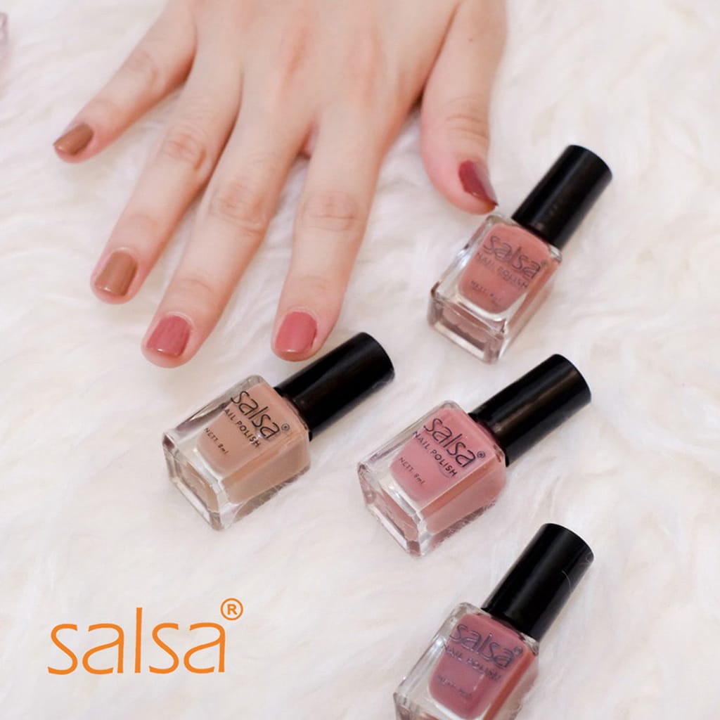 SALSA Kutek Nail Polish Set Seri Nude (1 set 6pcs) Cat Kuku Salsa Original BPOM Kosmetik Arjuna