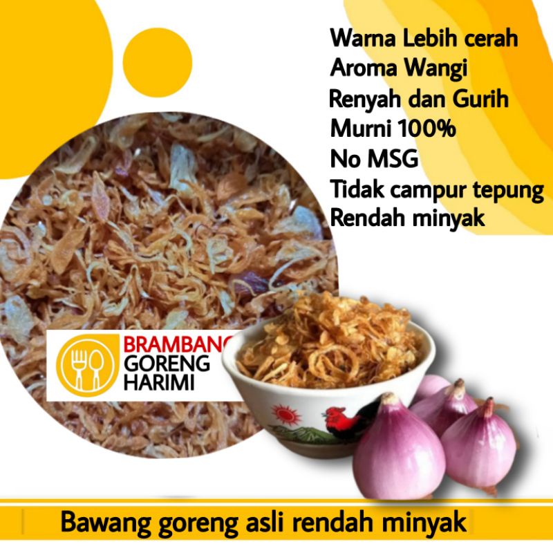 

Bawang Goreng asli kemasan toples 170 gr Tanpa tepung dan MSG