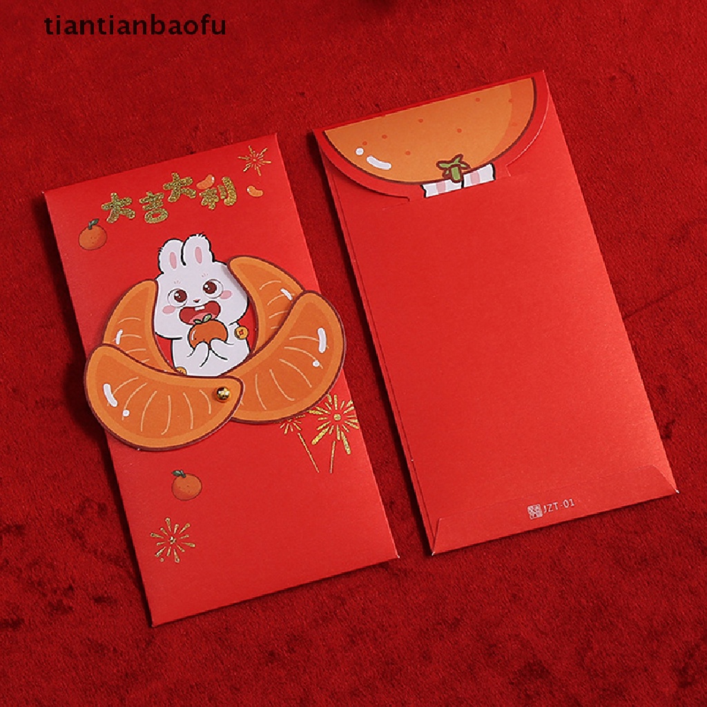 [tiantianbaofu] 6pcs /set 2023tahun Kelinci Amplop Merah Dekorasi Imlek2023Hongbao Boutique