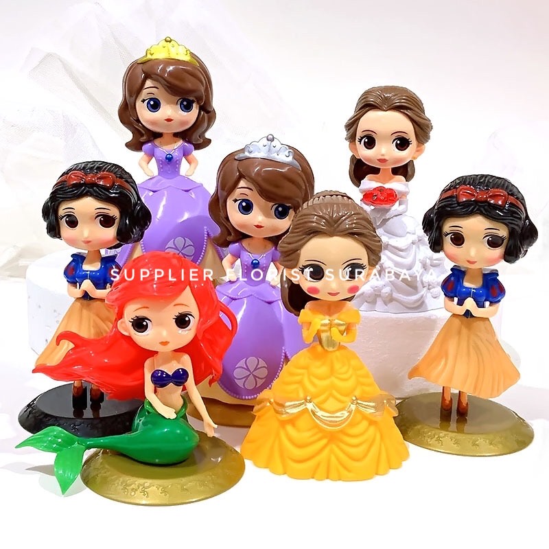 MINIATUR DISNEY PRINCESS HIASAN KUE TART CAKE TOPPER DEKORASI KUE ULANG TAHUN ACTION FIGURE DISNEY SERIES ANAK FIGUR PRINCESS ARIEL ELSA ANNA BELLE SNOWWHITE