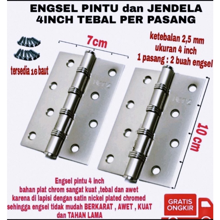engsel pintu rumah 4 inch lobang 4 engsel pintu kamar