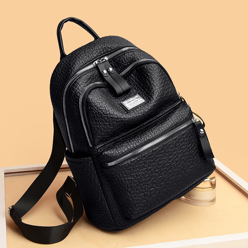 TAS RANSEL WANITA KULIT IMPORT KOREA CROCO HITAM CULTIVA BACKPACK SEKOLAH CEWEK TA717B5 KULIAH KERJA GENDONG REMAJAPUNGGUNG BRANDED BATAM FASHION  KEKINIAN PREMIUM MURAH