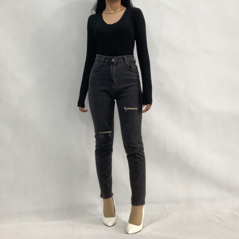 [LUXE.DLABEL] - E83 Jeans | Celana panjang Highwaist wanita Jeans import premium Jeans wanita polos ripped jeans High waist jeans wanita bkk Skinny Jeans High waist Baggy jeans Wideleg Jeans Kulot jeans Boyfriend jeans Wanita Kargo Jeans bangkok