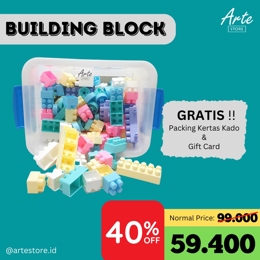 HADIAH ANAK - Mainan Edukasi Balok Susun 100++ pcs