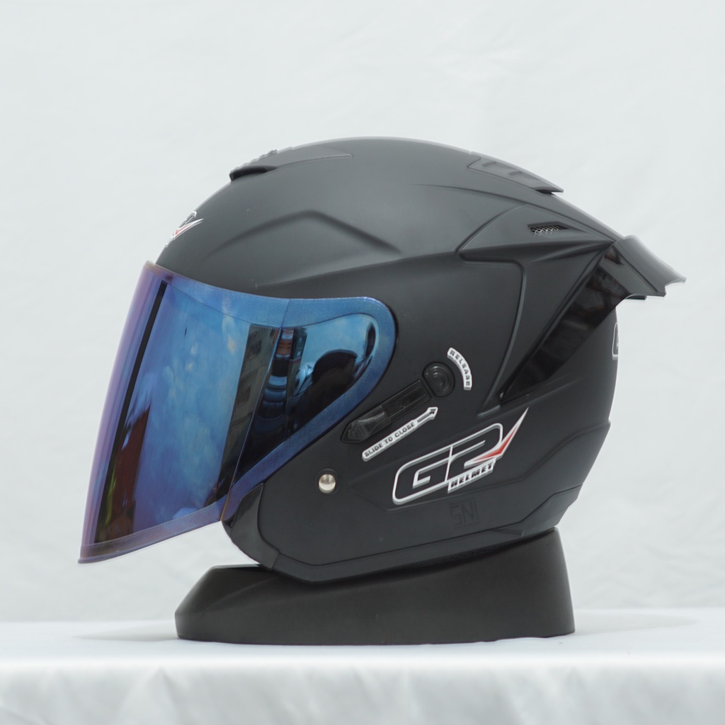 Jual HELM HALF FACE G2 OPTIMAX DOBLE VISOR PAKET GANTENG VISOR VENOM