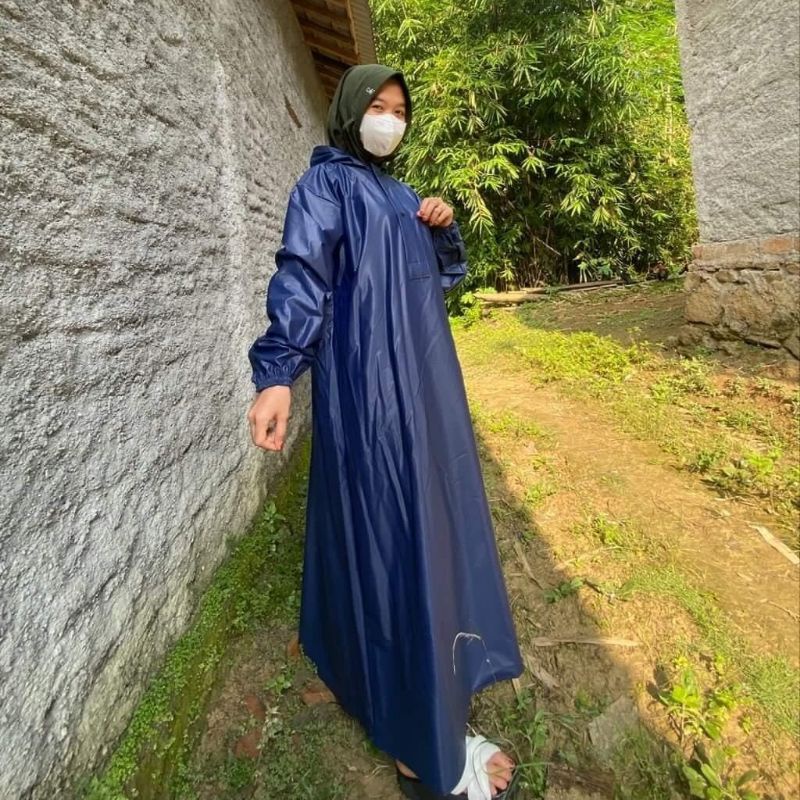 Jas Hujan Gamis Muslimah Anti Air Raincoat Syar'i