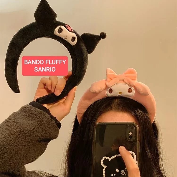 BANDO FLUFFY SANRIO HEADBAND LUCU FASHION KOREA IMPORT KAWAII