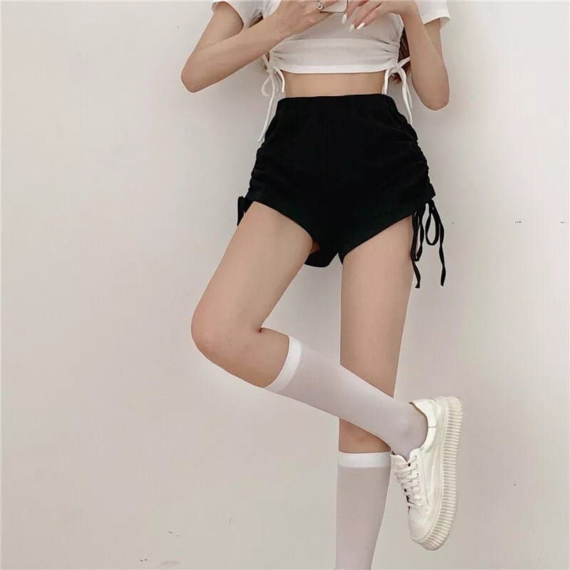 Noze Short Pants Celana Pendek Wanita Tali Serut Samping Kiri Kanan Korean Style Terbaru 2023