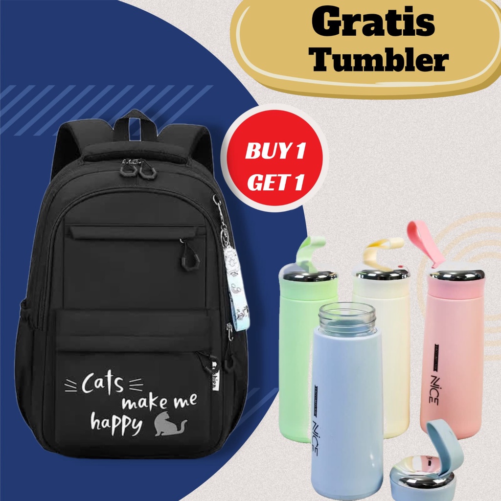 tas sekolah anak perempuan backpack sekolah anak tk sd smp sma kuliah Tas Ransel Anak Cats Girl