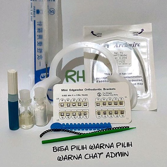 paket lengkap behel gigi permanen Original + lem pemakaian anti gagal