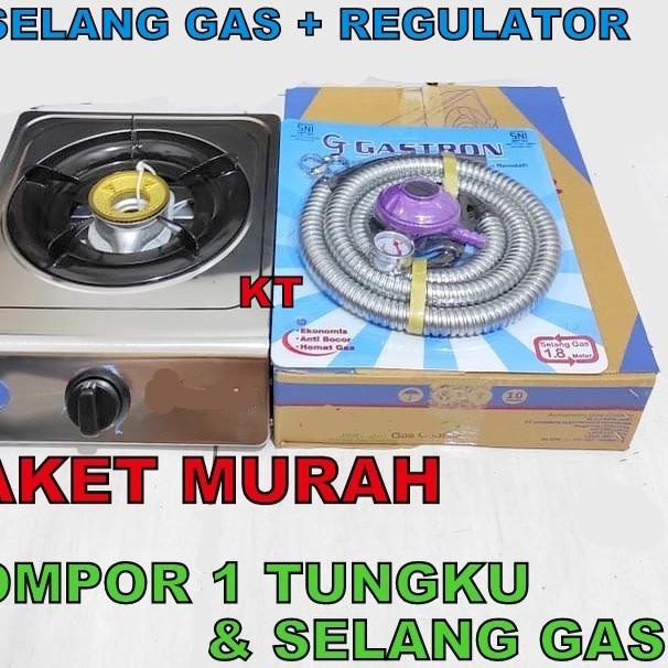 Paling Murah Paket kompor 1 tungku dan selang plus regulator / paket kompor 1 tungku/ kompor gas 1 t