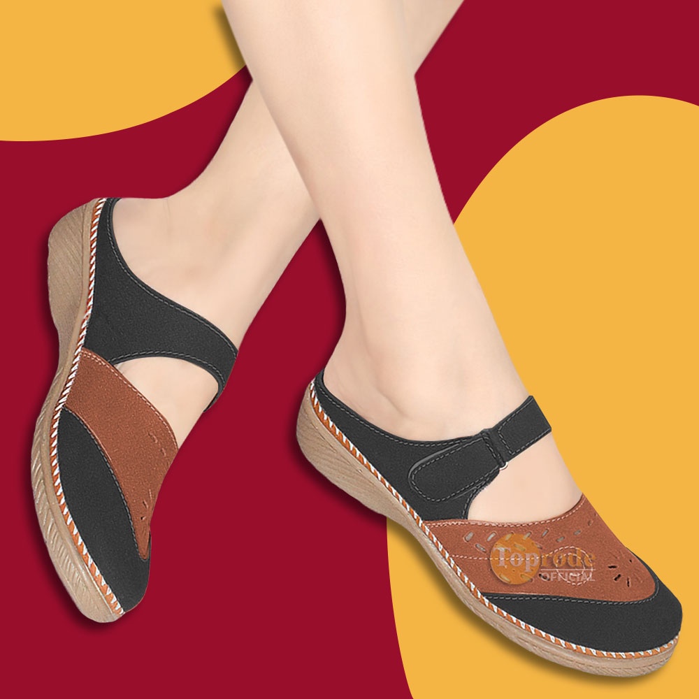 SEPATU SANDAL WANITA TALI SENDAL ORIGINAL KEKINIAN TERBARU MURAH FLAT PEREMPUAN CEWEK CEWE IBU PESTA KONDANGAN SLIP FASHION SLOP SELOP SLIDE KARET KULIT CASUAL SANTAI GLADIATOR MULES DEWASA PLATFORM MOTIF TC04