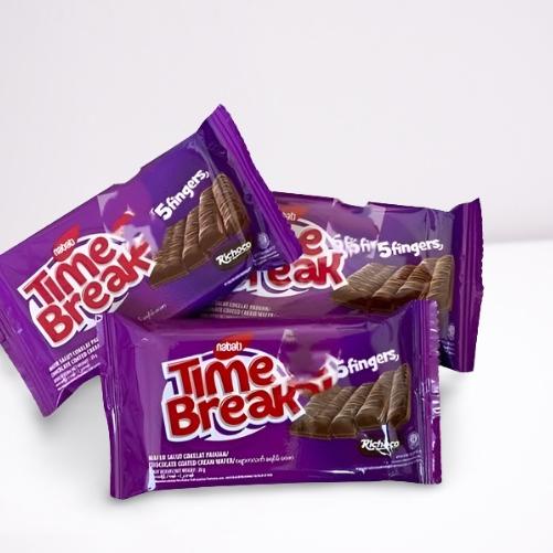 

04J♔ Snack nabati ecer 1000 time break wafer bersalut coklat perpack ( 1 pak isi 20) cemilan enak dan murah Paling Disukai