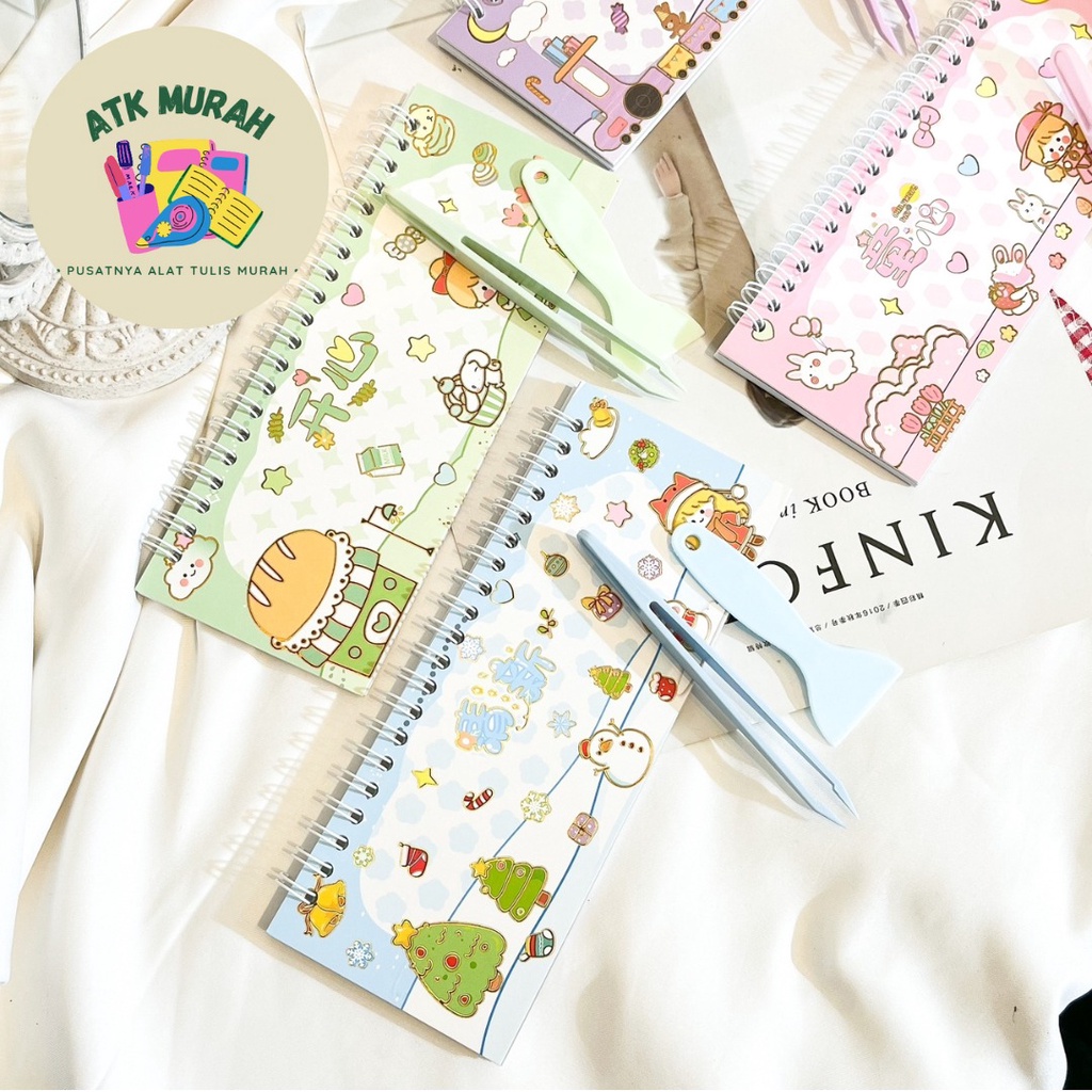 

BUKU SPIRAL SENMU ukuran 25 x 10 cm ZC-AM35 free penjepit kertas + perata TERMURAH BAGUS COD