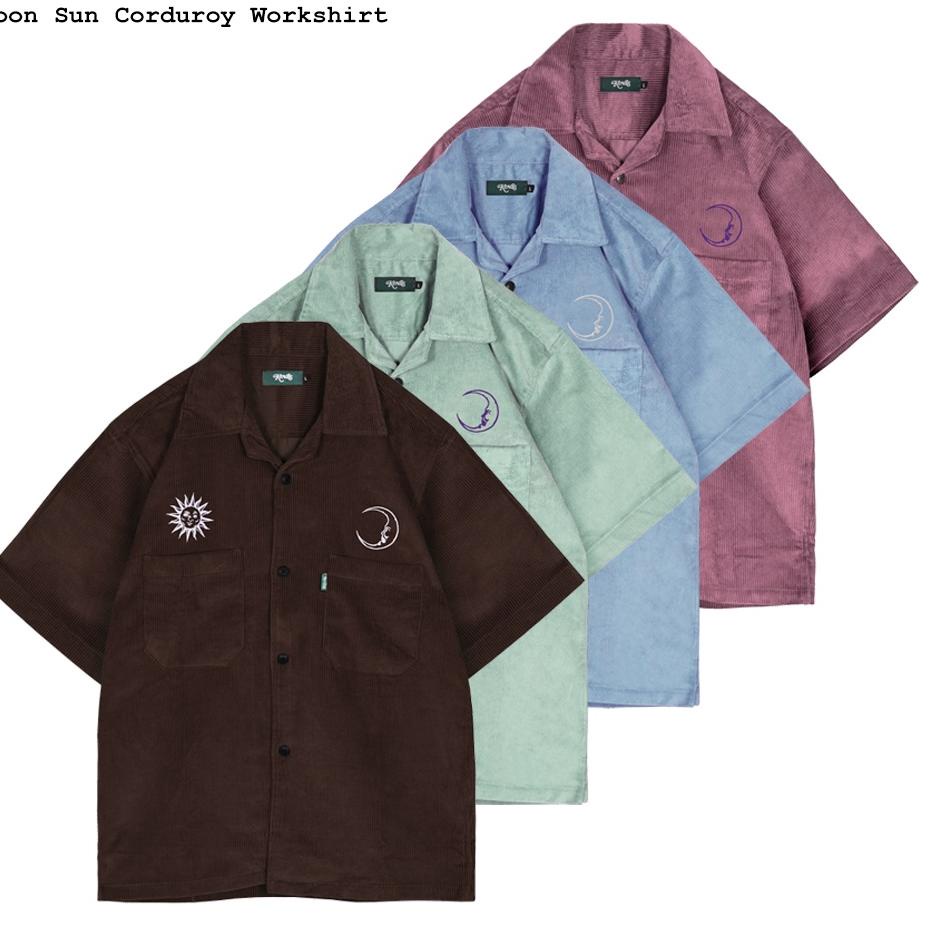Stok Terbatas Kevas Moon Sun Corduroy Work Shirt