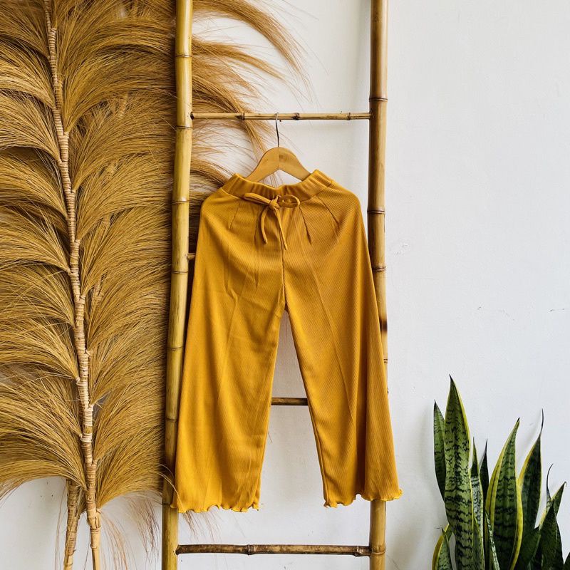 Celana Anak Perempuan KULOT Rib Curly Ruffle Knit Tee | Celana Bawahan Anak Perempuan Bahan Rib Knit