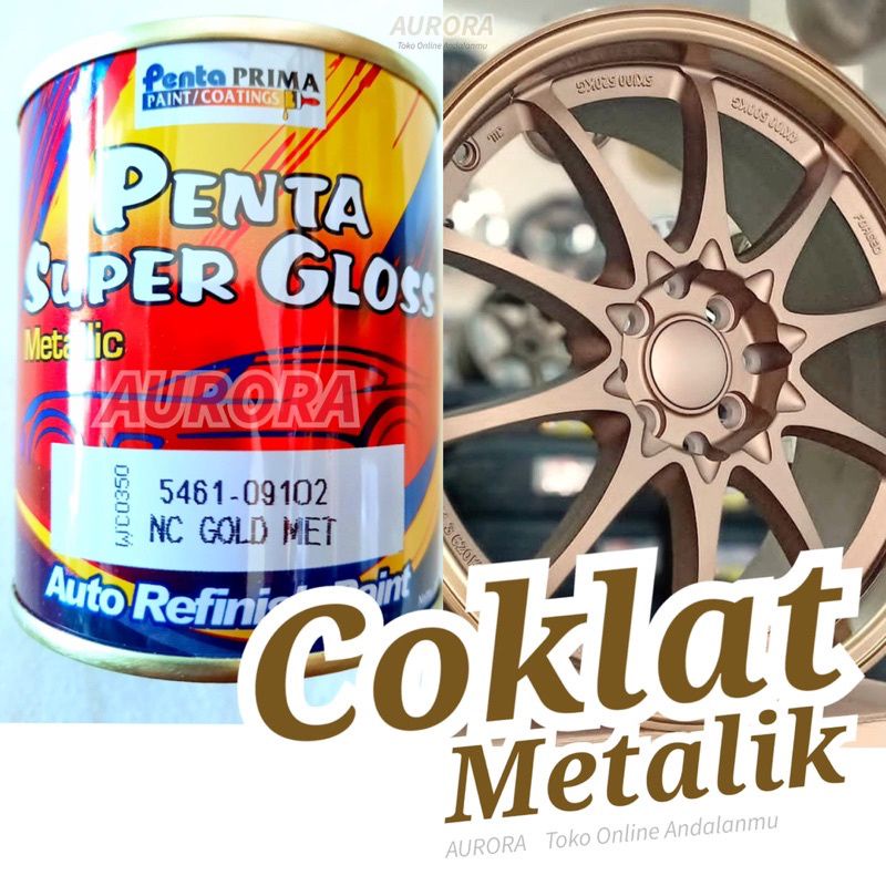 Cat Penta Super Gloss NC Gold Met 200ml Emas Coklat Metalik Duco Duko