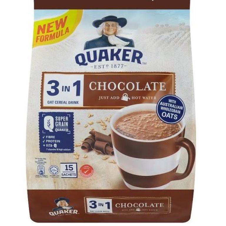 

(X-S6S») Quaker 3 in 1 Oat Cereal drink Matcha / Berry Burst / Chocolate ecer berkualitas