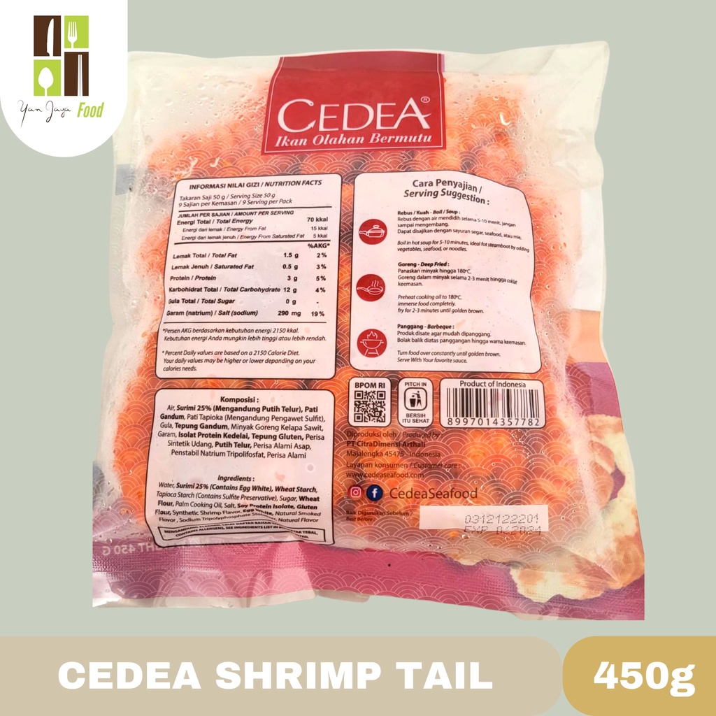 Cedea Shrimp Tail/Ekor Udang Ikan Olahan Rasa Udang 450g