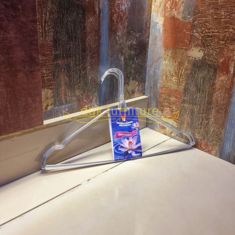 Gantungan Baju Hanger Pakaian Kawat Stainless Steel ANTI KARAT Dewasa ISI 10 BUAH GROSIR