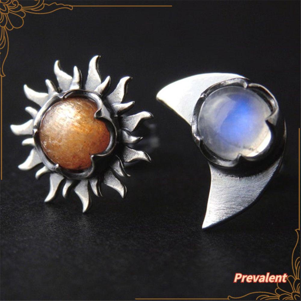 Preva Sun and Moon Earring Fashion Bohemia Pesta Ulang Tahun Moonstone