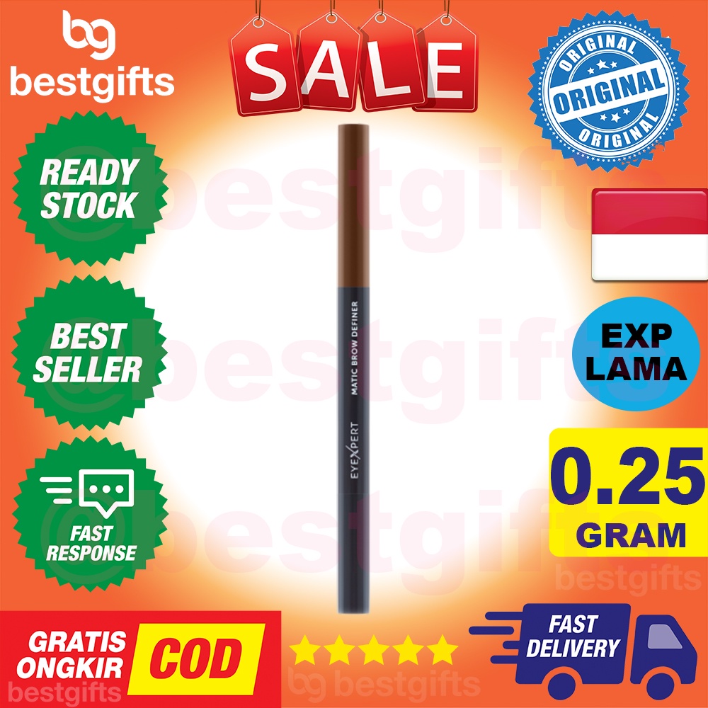 WARDAH EYEXPERT MATIC BROW DEFINER PENSIL ALIS ANTI AIR DAN TAHAN LAMA 0.25 GRAM - 01 LIGHT BROWN