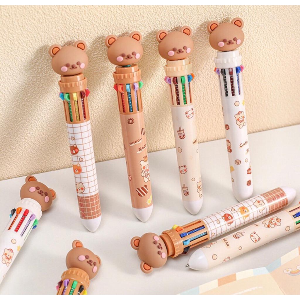 

Bulpoin 10 In 1 Karakter Gelpen 10 warna Pulpen 10 in 1 Cute Bear