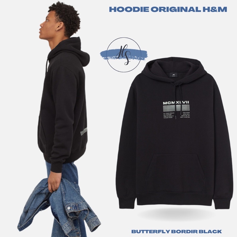 [SALE] HOODIE HNM PRIA WANITA MCMXIVII BLACK ORIGINAL HNM QC 100% FREE PAPERBAG/PLASTICBAG