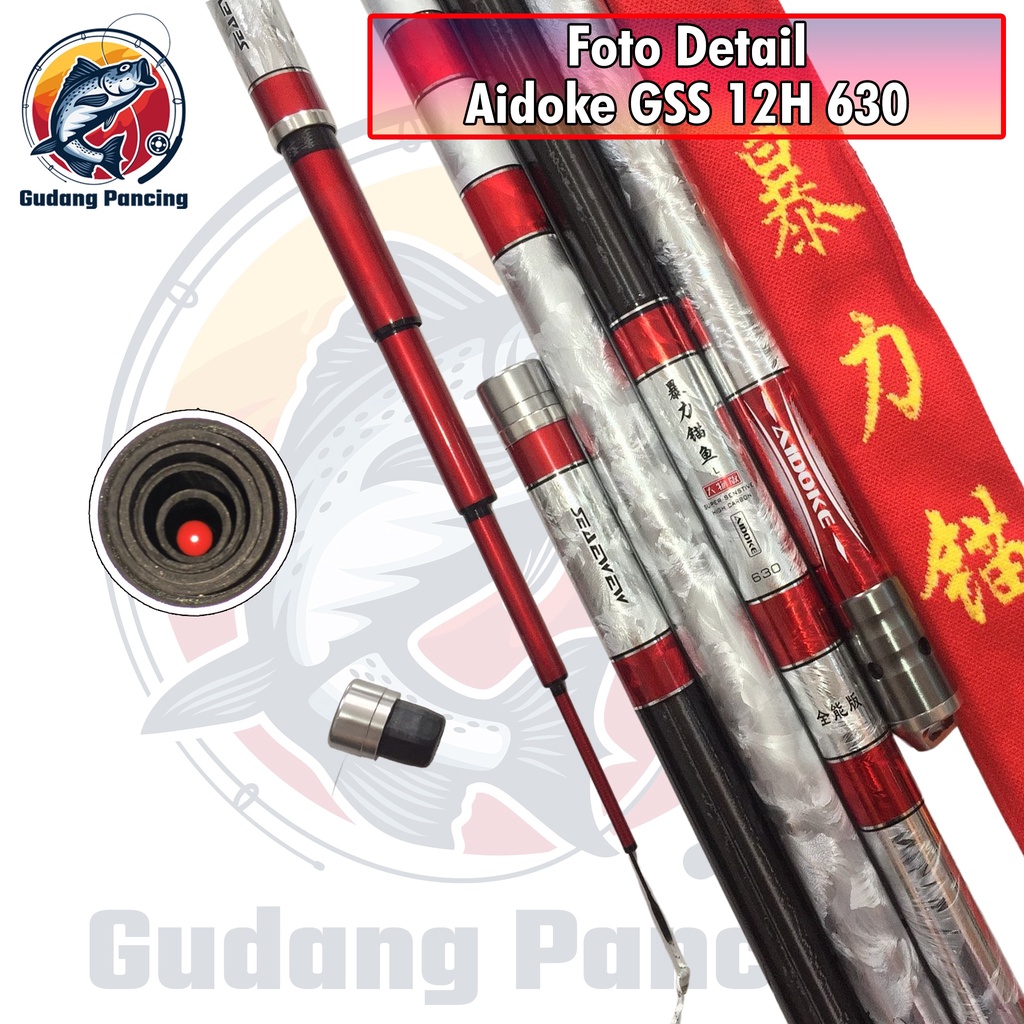 Joran Tegek AIDOKE GSS 8H 10H 12H Ukuran 360 390 450 540 630 720 Fishing Rod atau Tegeg ORIGINAL untuk memancing Ikan Baronang