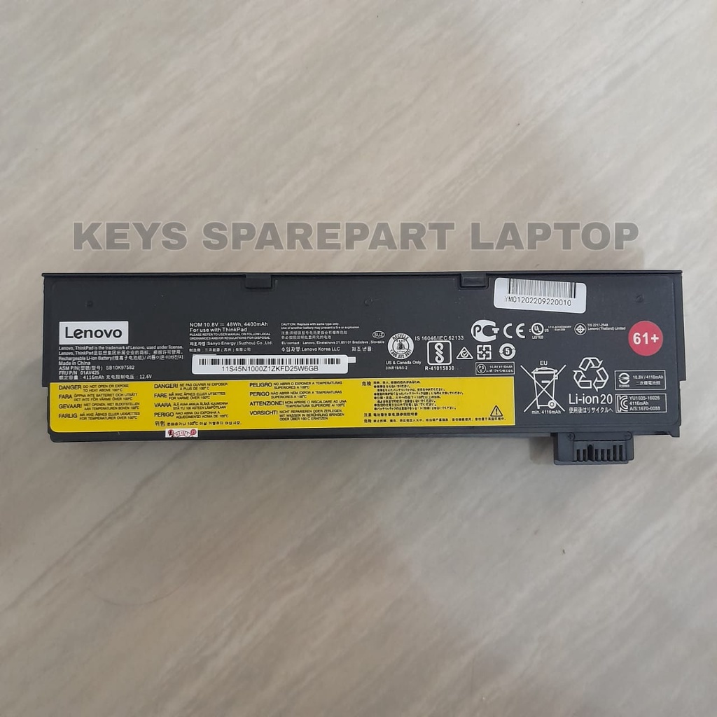 Baterai Battery Batre Laptop Original lenovo Thinkpad T470 T480 T570 T580 A475 P51S 01AV425 P52S TP25 61+