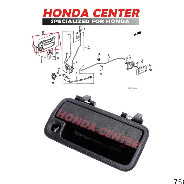 handle handel tarikan gagang pegangan pintu luar depan belakang kiri kanan civic sport wonder 1984 1985 1986 1987