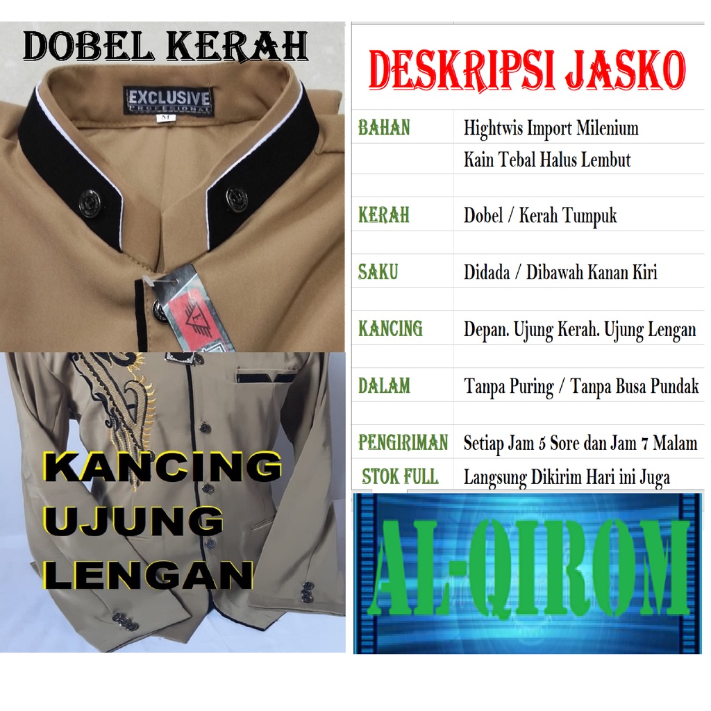 JASKO MARUN BORDIR RL90  PAKAIAN MUSLIM PRIA BAHAN HIGHTWIS / Fashion Muslim / Pakaian Muslim Pria / Pakaian Muslim Pria Lainnya