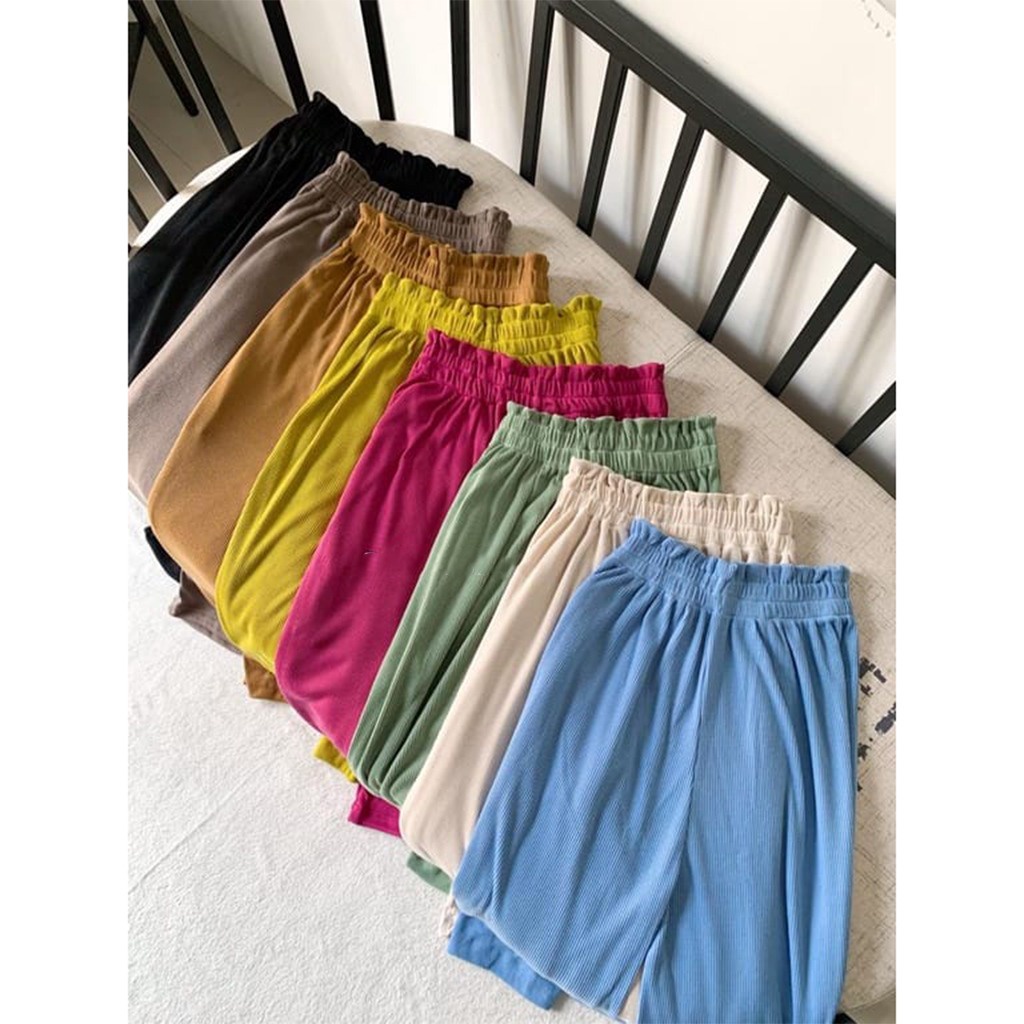 Tq88indonesia Fashion Celana Cullote Wanita Terbaru / RJT Meeranda Kulot Knit Highwaist RAJUT / Celana Panjang Polos / Celana Casual Cewek / Ootd