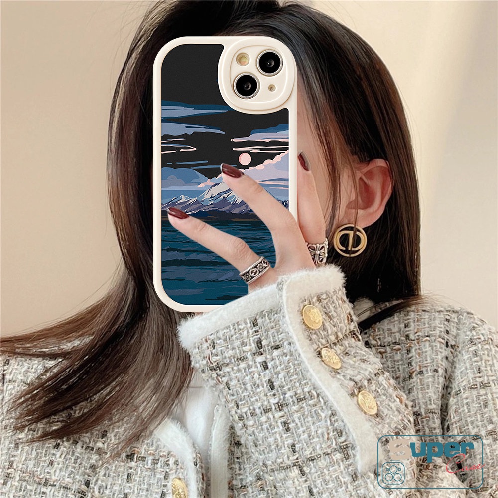 Untuk Realme C53 C31 C55 C12 C15 C30s C17 10PRO C21 C25 C30 C21Y C35 C25Y C25s C11 C20A C3 C17 C20 5 9i 8i 8Pro 6i 5i 6s 7i Lukisan Minyak Salju Gunung Sunset Pemandangan Pasangan Soft Case