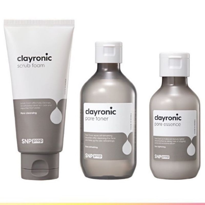 SNP Prep Clayronic Pore Toner / Essence / Scrub Foam