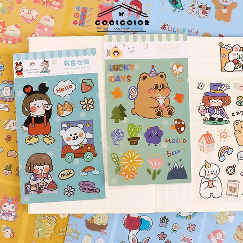 COD❤️102Pcs Stiker Graffiti Kartun Beruang Lucu Anti Air Untuk Dekorasi Kopersepeda DIY Stationary- cl