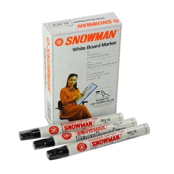 

ゕ Spidol SnowMan Whiteboard BG-12 Pilih Warna Hitam Biru Merah Murah ㊝