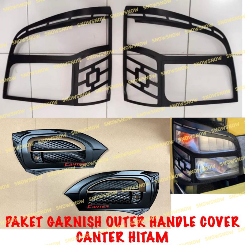 Paket Garnish Depan Outer Handle Cover Mitsubishi Canter Hitam