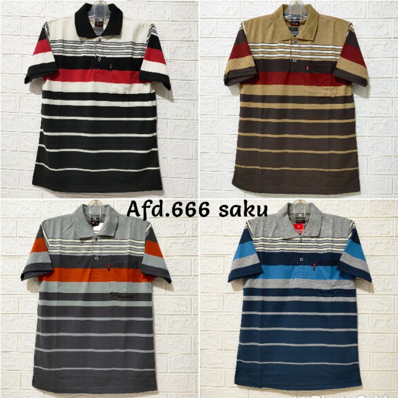 kaos kerah salur dewasa pria Noface uk L