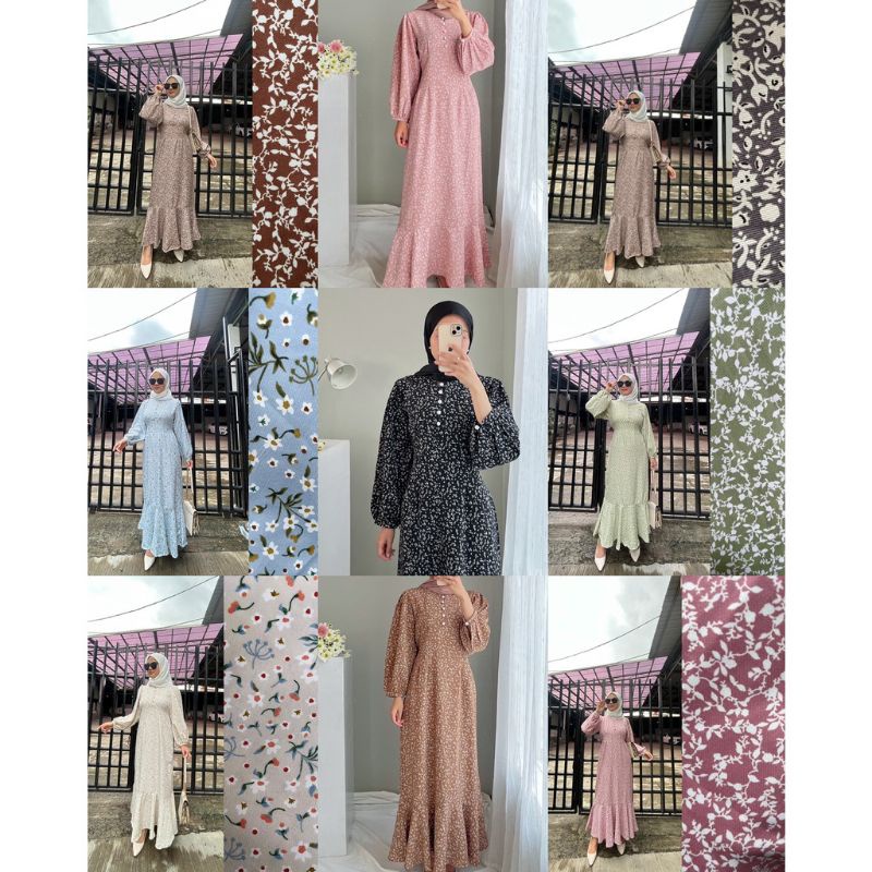 ZALICA FLORAL DRESS FISHTAIL MAXI KOREAN DRESS - ZALICA SHAKILA PREMIUM FLORAL DRESS