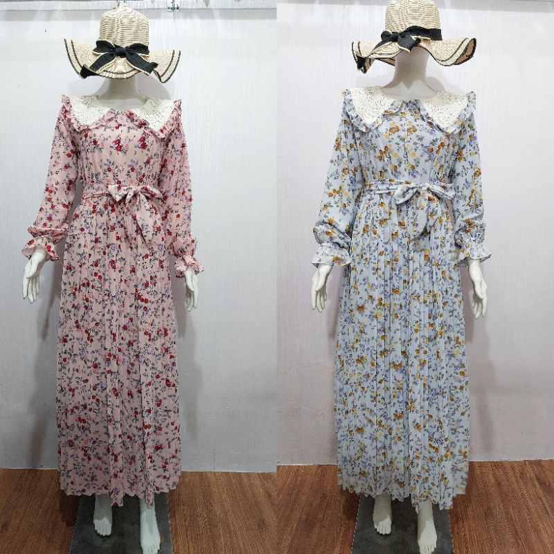 Ready gamis korea kerah rajut