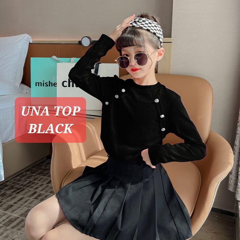 UNA TOP BAJU ATASAN LENGAN PANJANG ANAK REMAJA PEREMPUAN FASHION KOREA IMPORT ADEM NYAMAN