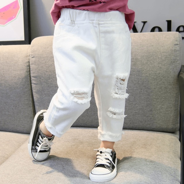 CELANA PANJANG ANAK RIPPPED SOBEK BROKEN WHITE 1-6 TAHUN