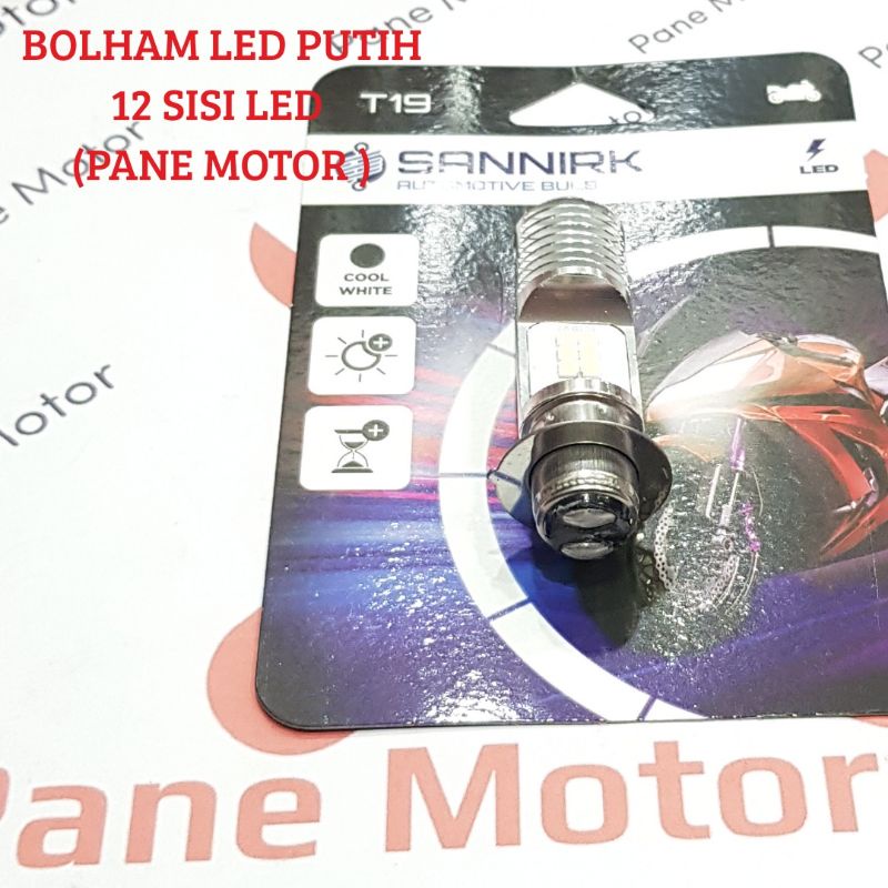 LAMPU DEPAN MOTOR BOHLAM LED 12SISI T19 13.5V 5/6W GRAND LEGENDA ASTREA PRIMA KARISMA SUPRA FIT NEW 