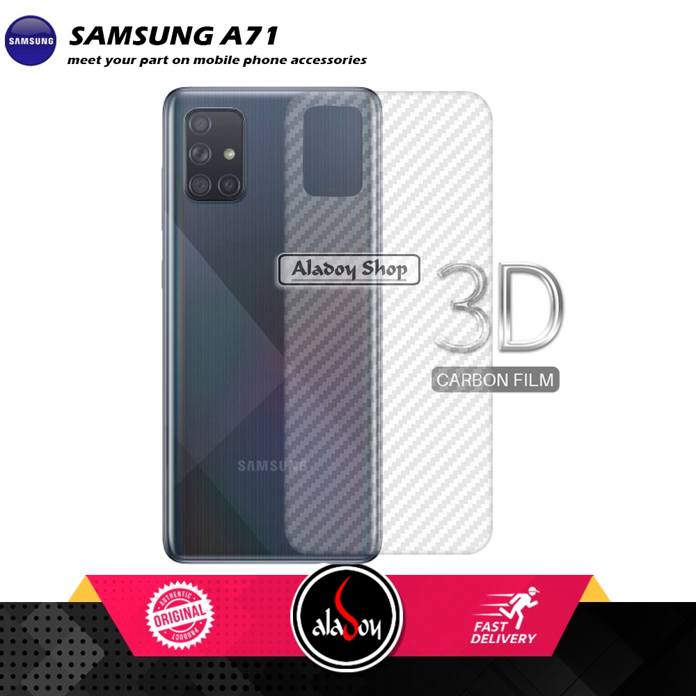 Tempered Glass Anti SPY Samsung A71 Anti Gores Privacy + Tempered Glass kamera dan Skin Carbon